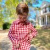 Me & Henry/Ettie & H Fall Atwood Woven Shirt Red/White Plaid