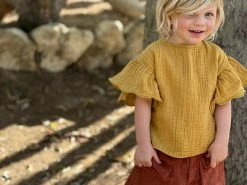 Me & Henry/Ettie & H Fall New Arrivals Zion Frill Blouse Mustard