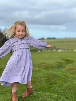 Me & Henry/Ettie & H Fall Inverness Shirred Peasant Dress