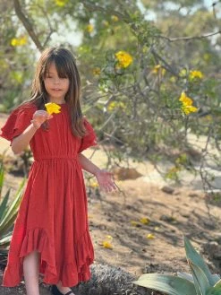 Me & Henry/Ettie & H Fall Zion Ruffle Hem Midi Dress New Arrivals