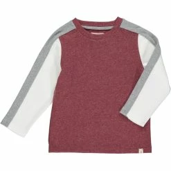 Me & Henry/Ettie & H Fall Chapin Sport Tee Burgundy W/Stripe