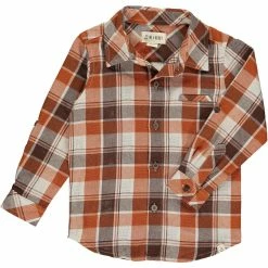Me & Henry/Ettie & H Fall New Arrivals Atwood Woven Shirt Rust Plaid
