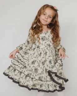 Ren & Rouge Fall Ruffled Printed Dress