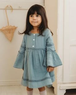 Ren & Rouge Fall Pale Blue Muslin Dress