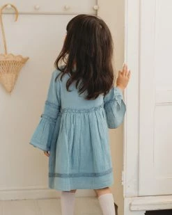 Ren & Rouge Fall Pale Blue Muslin Dress