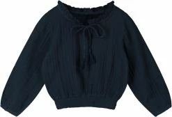 Me & Henry/Ettie & H Fall Chelsea Gauze Peasant Top Navy