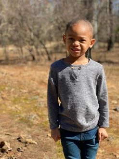 Me & Henry/Ettie & H Fall Braden Slub Top Grey New Arrivals