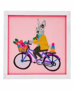 Karma Living 14x14 Stitch Wall Art-bunny Decor
