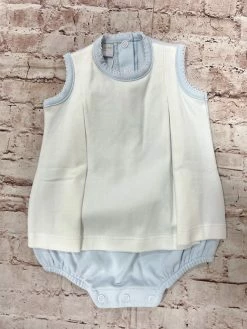 Squiggles Blue/White Dressy Romper