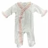 Baby Registry White/Pink Ruffle Pima Footie