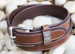 BEYOND CREATION Baby Accessories Brown/Lt. Brown Double Leather Belt