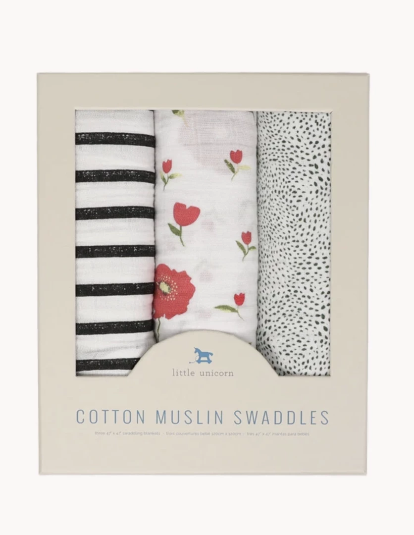 Hot Sale โ๏ธ Baby Registry SWADDLE 3 PK โ๏ธ SUMMER POPPY ๐งจ 1 Baby Registry SWADDLE 3 PK SUMMER POPPY