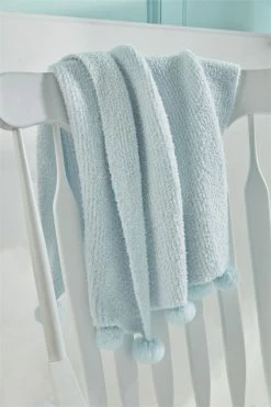 Mudpie Accessories BLUE CHENILLE BLANKET