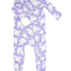Sweet Bamboo Infant Clothing Piped Zipper Romper Purple Hibiscus