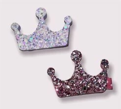 BEYOND CREATION Baby Accessories Glitter Crown Pink Clip