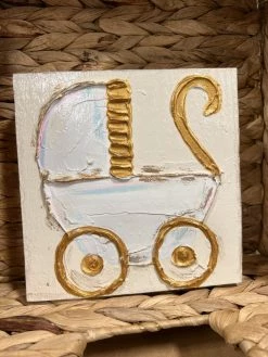 Baby Registry 6x6 Baby Carriage Cream