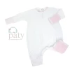 Paty White Romper W/Pink Cuffs