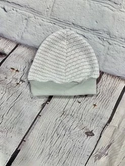 Paty Purple Stripe Cap W/Grey Trim Infant Clothing