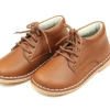 L'Amour Cognac Tuck Stitch Down Mid-Top Lace Up Shoes