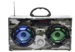 WIRELESS EXPRESS Green Camo Mini Boom Box Bluetooth Speaker