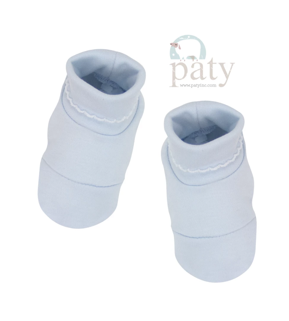 Deals 🔔 Paty Blue Cotton Booties Infant Clothing 🎉 1 Paty Blue Cotton Booties Infant Clothing