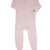 Sweet Bamboo Infant Clothing Pink Chalk Lines Piped Zipper Footie