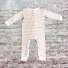 Sweet Bamboo Pink/White Stripe Piped Romper Infant Clothing