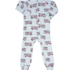 Sweet Bamboo FireTruck Piped Zipper Footie