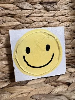 Coddiwomple Designs 3x3 Smiley Face Yellow Decor