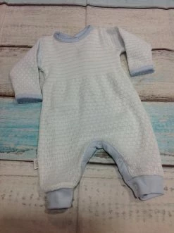 L/S BLUE PATY ROMPER W/TRIM Infant Clothing
