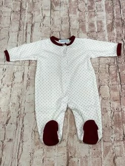 Baby Registry BAM Maroon Dots Footie