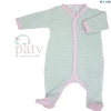 Infant Clothing Paty Footed Sleeper Mint W/Pink Trim