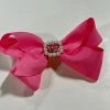 Bella Reese 6'' Pink Bow W/GG Square Pearl Center