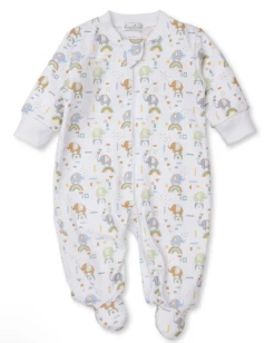 Kissy Kissy Rainbow Elephants Zip Footie Infant Clothing