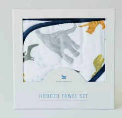 Little Unicorn Hooded Towel & Washcloth Set - Dino Friends Baby Accessories