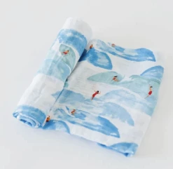 Little Unicorn Cotton Muslin Swaddle Blanket - Surf