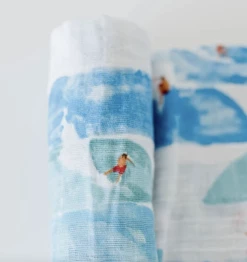 Little Unicorn Cotton Muslin Swaddle Blanket - Surf