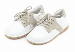 L'Amour Shoes ROWAN WHITE/SAND SADDLE SHOE