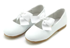 L'Amour PAULINE WHITE BOW FLAT Shoes
