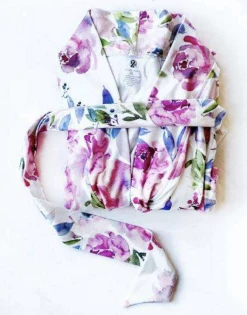 Queen Maddyn Violet Blossom Bamboo Woman's Robe Infant Clothing