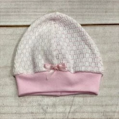 Paty Beanie Pink W/Pink Trim Infant Clothing