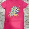Jane Marie Unicorn Hot Pink Crew Neck Tee