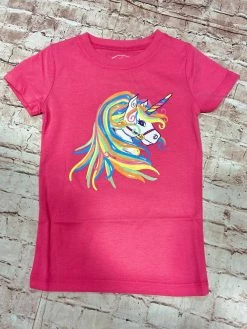 Jane Marie Unicorn Hot Pink Crew Neck Tee