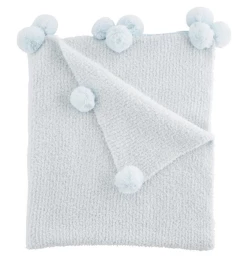 Mudpie Accessories BLUE CHENILLE BLANKET