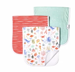 Copper Pearl Baby Accessories NAUTICAL 3PK BURP CLOTH SET