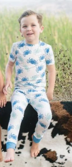 Sweet Bamboo BLUE CRAB KIDS PJ SET