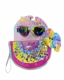HOT FOCUS INC RAINBOW SUNGLASSES W/WRISTLET & SCRUNCHIE