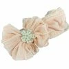 IN AWE Baby Accessories PEACH W/PEARL KNOT HEADBAND