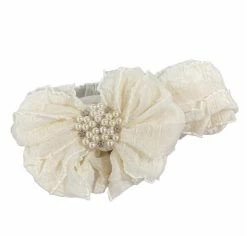 IN AWE Baby Accessories IVORY W/PEARL KNOT HEADBAND