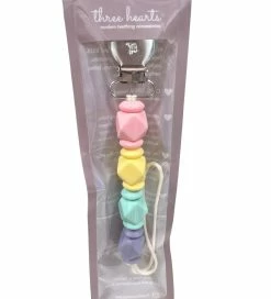 Three Hearts Petite Jewel Pacifier Clip Baby Accessories